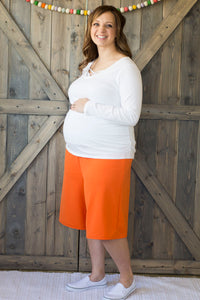 Maternity | Split Skirt (No Panel) (Summer Solids)