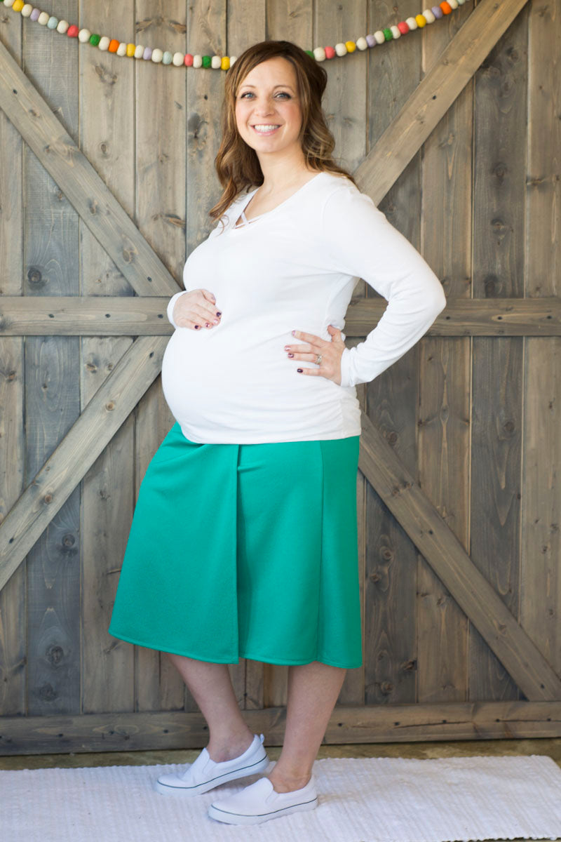 Maternity | Combination Culotte -Front Panel & Full Skirt Back (Summer Solids)