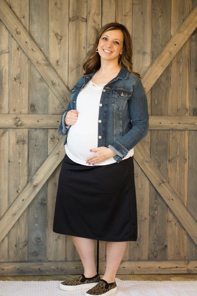 Maternity | Straight Active Any-Wear Skirt (Core Solids)